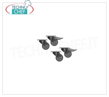 4 Wheels Kit Kit 4 Wheels, 2 of which with brake