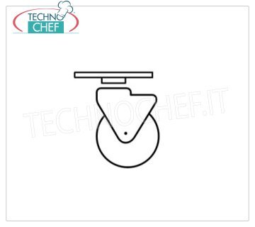 Stainless steel wheels diameter 125 mm Stainless steel/Teflon plate wheel kit diam. 125 2 swivel-2 with brake