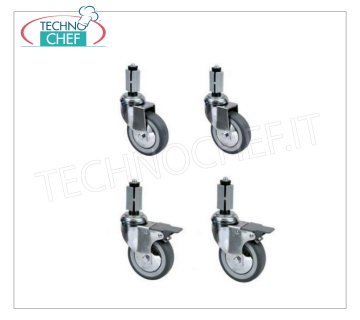 Technochef - Stainless steel wheel kit Stainless steel wheel kit, capacity 50 kg each, for stoves Cod.SP6050L - SP6050LMIR