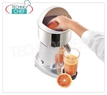 Electric open citrus squeezer, Professional, Mod.S98 ELECTRIC CITRUS SQUEEZER Open, MANUAL operation, LIGHT ALLOY structure, PAINTED version, VENTILATED asynchronous motor in continuous service, V. 230/1, Kw 0,25, Weight 6,5 kg, dim.mm.240x200x370h