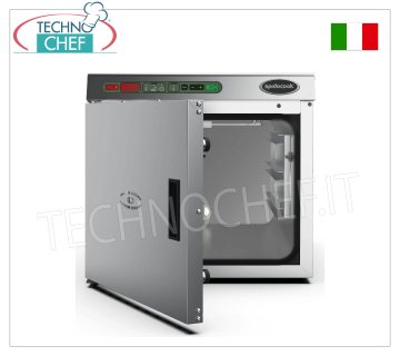 SPIDOCOOK - Low Temperature and Maintenance Electric Oven CALDOLUX, Mod.SCH030 Electric oven for low temperature cooking and maintenance of cooked foods, CALDOLUX line, capacity 3 GN 1/1 trays (not included), digital control panel, complete with core probe, V.230/, Kw.0.76, Weight 25 Kg, dim.mm.436x645x409h