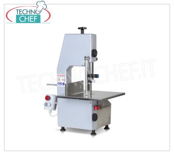 Technochef - Bone saw in painted aluminium, 1800 mm band Painted aluminum bone saw, with 1800 mm band, stainless steel work surface, blade guide, stainless steel portioner and meat pusher, CE STANDARDS, V.230/1, Kw.0.75, Weight 34 Kg, dim.mm.615x480x920h