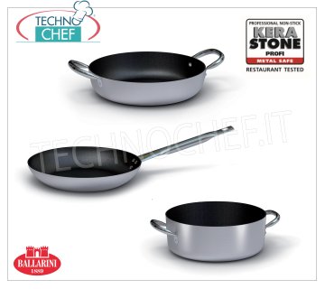 Nonstick aluminium pots, pans - Kera Stone Profi - BALLARINI series 2000 - thickness 3 mm 