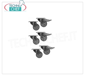 6 Wheels Kit (3 with brake)