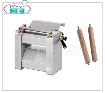 TECHNOCHEF - Professional dough sheeter with 250 mm rollers, Mod.SF250 Pasta sheeter with stainless steel rollers WIDE 250 mm, V 400/3, kW 0,20, dim. mm 480x350x400h