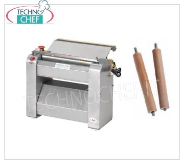 TECHNOCHEF - Professional dough sheeter with 320 mm rollers, Mod.SF320 Pasta sheeter with stainless steel rollers WIDE 320 mm, V 400/3, kW 0.60, dim. mm 550x350x400h