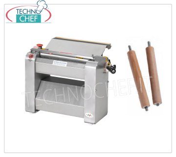 ROGA pasta sheeter with 320 mm rollers, Professional, Mod.SF320 Pasta sheeter with 320 mm LONG stainless steel rollers, V 400/3, kW 0.60, dim. mm 550x350x400h