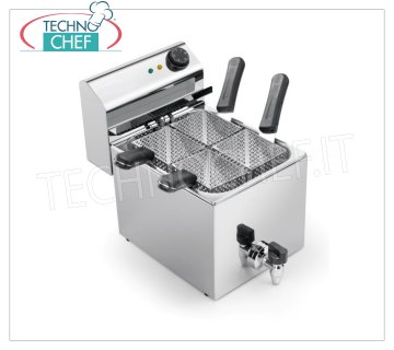 ELECTRIC PASTA COOKER with TANK of lt.6.0 Counter-top electric pasta cooker, lt. 6.0, complete with 4 baskets and front basin drain tap, V 230/1, Kw 3.00, Weight 10 Kg, dim.mm.270x420x360h.