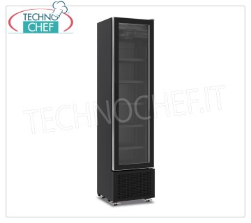 REFRIGERATOR for DRINKS, 1 Door, Ventilated, Temp.+1°/+9°C, lt.203, Class E - WIDE cm 45 Professional Beverage Refrigerator, 1 glass door, temp.+1°/+9°C, capacity 203 litres, ventilated, Class E, Led lighting, V.230/1, Kw.0,21, Weight 72 Kg, dim.mm.450x497x1881h