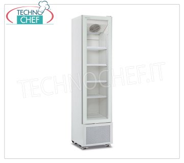 REFRIGERATOR for DRINKS, 1 Door, Ventilated, Temp.+1°/+9°C, lt.203, Class E - WIDE cm 45 Professional Beverage Refrigerator, 1 glass door, temp.+1°/+9°C, capacity 203 litres, ventilated, Class E, Led lighting, V.230/1, Kw.0,21, Weight 72 Kg, dim.mm.450x497x1881h