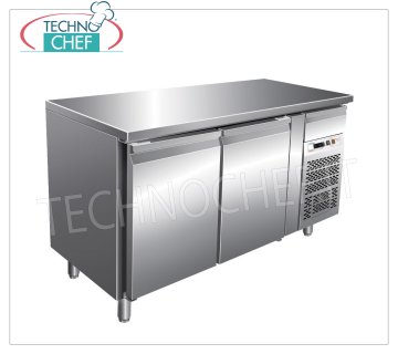 Forcar - 2 Door Refrigerator Table, Temp.-2°/+8°C, 228 lt, Ventilated, Class B, mod.G-SNACK2100TN Refrigerated Counter Table 2 DOORS and neutral drawer, Professional, SNACK Line, temp.-2°/+8°C, capacity 228 litres, ventilated refrigeration, ECOLOGICAL in Class B, Gas R290, V.230/1, Kw.0, 26, weight 88 kg, dim.mm.1360x600x860h