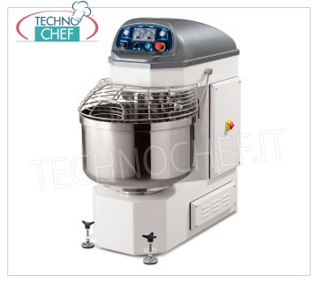 100 Kg AUTOMATIC SPIRAL MIXER, 2 SPEEDS, 2 MOTORS 100 Kg automatic SPIRAL mixer, professional for BAKERY and PIZZERIAS, 2 INDEPENDENT MOTORS for bowl and spiral, 2 speeds for the spiral, REVERSE ROTATION for BOWL, V.380 / 3 + N, Kw.3 / 5.2 - Kg. 520, dim.mm.730x1305x1460h