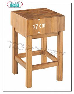 Butcher's blocks in Acacia wood, 17 cm thick with pedestal Wooden block with pedestal