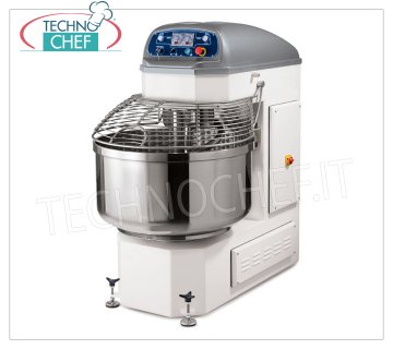 AUTOMATIC SPIRAL MIXER 130 Kg, 2 SPEEDS, 2 MOTORS Automatic SPIRAL mixer 130 Kg, professional for BAKERY and PIZZERIAS, 2 INDEPENDENT MOTORS for bowl and spiral, 2 speeds for the spiral, REVERSE ROTATION for BOWL, V.380 / 3 + N, Kw.3 / 5.2 - Kg. 580, dim.mm.830x1355x1460h