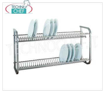 Stainless steel dish drainer with 2 shelves Plate drainer shelf in 18/8 polished stainless steel, with 2 shelves, dim.mm.1040x300x550h