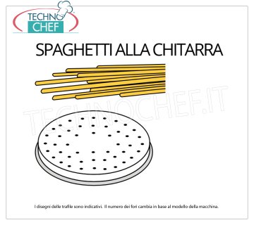 Technochef - SPAGHETTI GUITAR DIE in BRASS-BRONZE ALLOY Spaghetti die in brass-bronze alloy 2x2 mm, for mod. MPF1.5N