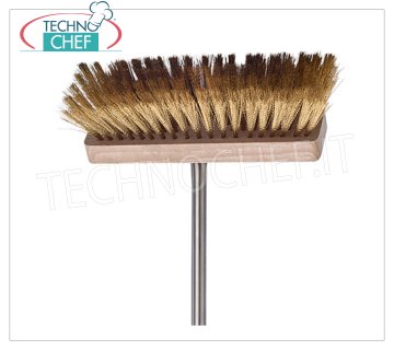 TECHNOCHEF - Rectangular wooden brush with stainless steel handle, Mod.2764 / 18 Brush for rectangular wooden oven 18 cm, with 18/10 stainless steel handle 1.5 meters long