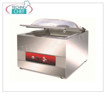 Professional vacuum chamber machine, 40 cm sealing bar, 41x45x22h cm chamber, mod. SPRINT BELL VACUUM PACKAGING MACHINE mod.SPRINT, PLUTONE LINE, with mm. CHAMBER. 410x450x220h, 400 mm SEALING BAR, DIGITAL CONTROLS, V. 230/1 - Kw 1.15 - external dimensions mm. 470x550x400h