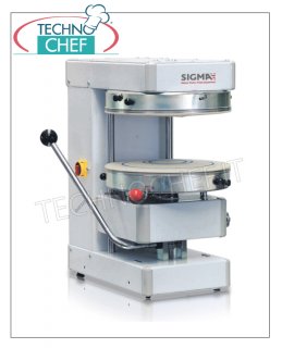 Cold pizza molding machines with 400 mm diameter discs, mod. SPREAD SIGMA pizza moulder, COLD SEMIAUTOMATIC with MICRO-ROLLER ACTION DISC diameter 400 mm, V 230/1, kW 0,55, weight 120 kg, dim. mm 570x670x770h