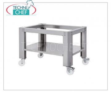 TECHNOCHEF - Stainless Support Stand, Mod. SC/40 Stainless steel support stand complete with 4 wheels (2 with brake) for Tunnel pizza oven Mod.C40, Weight 24 Kg, dim.mm.600x865x632h