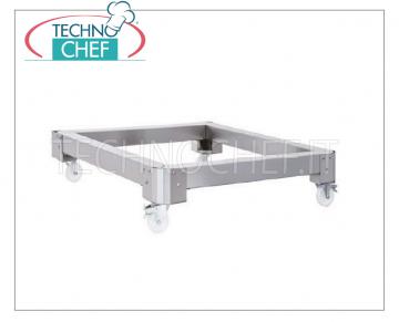 TECHNOCHEF - Stainless Steel Support Stand Low Version, Mod. SBC / 40 Stainless steel support stand complete with 4 wheels (2 with brake) low version for 3 overlapping tunnel ovens Mod.C / 40, Weight 14 Kg, dim.mm.600x865x300h