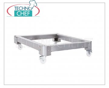 TECHNOCHEF - Low Support Stainless Steel Stand, Mod. SBC / 65 Stainless steel support stand complete with 4 wheels (2 with brake), low version for 3 overlapping tunnel ovens Mod.C / 65, weight 26 Kg, dim.mm.1110x1200x270h