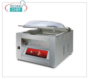 Professional vacuum chamber machine, sealing bar 45 cm, chamber 46x50x22h cm, mod. SYSTEM45 EUROMATIC BELL VACUUM PACKAGING MACHINE for counter, SYSTEM Line, CHAMBER mm. 460x500x220h, WELDING BAR of 450 mm, VACUUM PUMP of 20/24 meters / cubic / hour, V.230 / 1, Kw 0.90, Weight Kg. 68, external dimensions mm. 560x610x450h