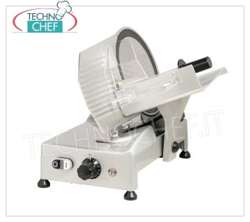 Technochef - BREAD SLICER, blade Ø 25 cm, Professional, Mod.F250 Bread slicer, made of aluminum alloy, blade diameter 250 mm, cutting thickness mm 0 ÷ 28, V.230 / 1, Kw.0.25, Weight 19.6, dim.mm.420x440x430h