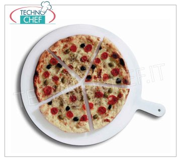 Sliced pizza cutter CUTTING BOARD in polyethylene with handle, thickness 12 mm, diameter 53 cm