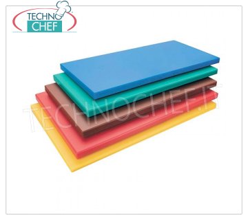 Technochef - COLORED POLYETHYLENE CHOPPING BOARDS 50x30, Thickness 20 mm Chopping board in YELLOW color food grade polyethylene, dim.mm.500x300x20h