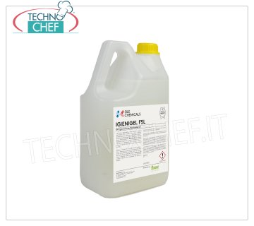 Alcoholic Sanitizing Gel, 5 lt Alcoholic sanitizing gel 5 lt tank, dimensions 185x110x315h mm