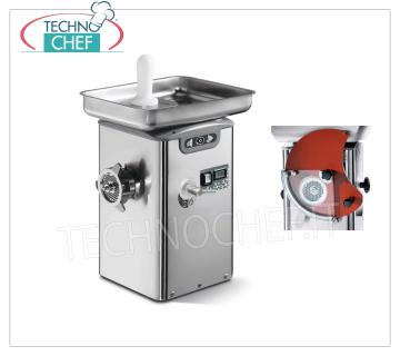 Technochef - REFRIGERATED MEAT MINCER, MOUTH 22, YIELD 350 Kg / h, mod. TC22BARCELONAICE REFRIGERATED MEAT MINCER, with MOUTH 22, THERMOELECTRIC COOLING SYSTEM on neck and mouth, YIELD 350 Kg / h, version with HAMBURGATOR predisposition, Professional, Industrial, V.230 / 1, Kw.1,1, Weight 34 Kg, dim.mm. 310x350x540h