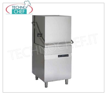 Hood dishwasher, basket 50x50 cm, useful height max 42 cm, 3 washing cycles, digital, LIFTING HOOD DISHWASHER, DIGITAL controls, 3 cycles of 20/30/40 baskets / h, square basket 500x500 mm, DETERGENT and RINSE AID dispenser, V.400 / 3 + N, Kw.6.75, Weight 110 Kg, dim. mm.760x864x1485h