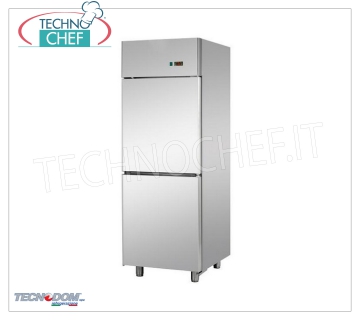 TECNODOM - Technochef, 2 1/2 door Professional Freezer Cabinet, lt. 600, Mod.A206EKOMBT Refrigerator / Freezer cabinet 2 half doors, TECNODOM brand, stainless steel structure, capacity lt.600, low temperature -18 ° / -22 ° C, ventilated refrigeration, V.230 / 1, Kw.0,65, Weight 113 Kg , dim.mm.710x700x2030h