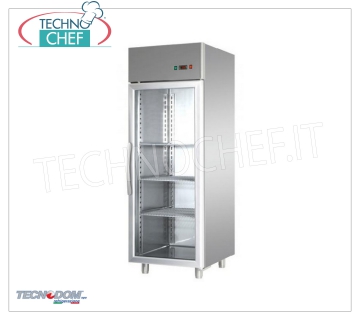 TECNODOM - Freezer-Freezer Cabinet 1 Glass Door, lt.600, Mod.AF06EKOMB Freezer-Freezer Cabinet 1 glass door, TECNODOM brand, with stainless steel structure, 600 lt capacity, low temperature -18°/-22°C, ventilated refrigeration, V.230/1, Kw.0,65, Weight 132 Kg, dim.mm.710x700x2030h