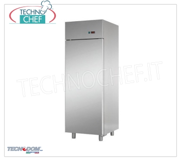 TECNODOM - 1 Door Fridge Cabinet, lt.700, Professional, Ventilated, Class D, Mod AF07EKOMTN 1 door refrigerator cabinet, TECNODOM brand, stainless steel structure, capacity 700 liters, operating temperature 0 ° / + 10 ° C, ventilated refrigeration, Gastro-Norm 2/1, V.230 / 1, Kw.0,385, Weight 110 Kg, dim.mm.710x800x2030h