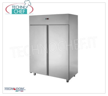 Industrial-Professional 2-door refrigerator cabinet, lt.1200, TECNODOM brand 2-door refrigerator cabinet, TECNODOM brand, with stainless steel structure, capacity 1200 liters, operating temperature 0 ° / + 10 ° C, ventilated refrigeration, V.230 / 1, Kw.0,57, Weight 135 Kg, dim.mm.1420x700x2030h
