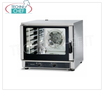 TECNODOM-Electric Convection Oven 5 Trays GN 1/1 or 60x40 cm, Mechanical Controls, mod. NERONE MID 5 MEC. CONVECTION OVEN Electric Convection, Professional, capacity 5 Gastro-Norm 1/1 or 600x400 mm trays (excluded), MECHANICAL CONTROLS, V.400/3 + N, Kw.6,45, Weight 87 Kg, dim.mm.840x910x750h