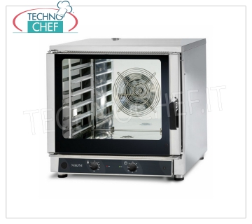 TECNODOM-Electric Convection Oven 6 Trays GN 1/1 or 60x40 cm, MECHANICAL CONTROLS, mod. NERONE MID 6 MEC. CONVECTION OVEN Electric Convection, Professional, capacity 6 Gastro-Norm 1/1 or 600x400 mm trays (excluded), MECHANICAL CONTROLS, V.400/3 + N, Kw.7,65, Weight 91 Kg, dim.mm.840x910x830h