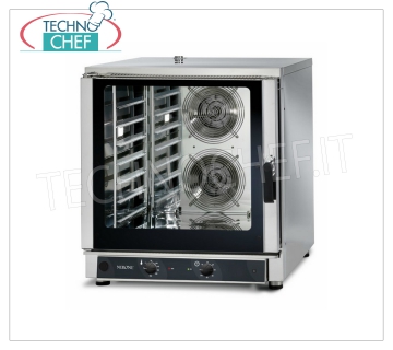 TECNODOM-Electric Convection Oven 7 Trays GN 1/1 or 60x40 cm, MECHANICAL CONTROLS, mod. NERONE MID 7 MEC CONVECTION OVEN Electric Convection, Professional, capacity 7 Gastro-Norm 1/1 or 600x400 mm trays (excluded), MECHANICAL CONTROLS, V.400/3 + N, Kw.10,7, Weight 106 Kg, dim.mm.840x910x930h