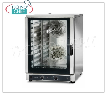 TECNODOM-Electric Convection Oven 10 Trays GN 1/1 or 60x40 cm, MECHANICAL CONTROLS, mod. NERONE MID 10 MEC. CONVECTION OVEN Electric Convection, Professional, capacity 10 Gastro-Norm 1/1 or 600x400 mm trays (excluded), MECHANICAL CONTROLS, V.400/3 + N, Kw.12,7, Weight 127 Kg, dim.mm.840x910x1150h