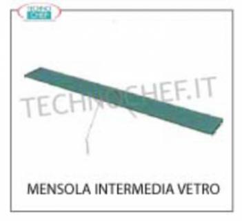 Intermediate shelf in tempered glass Intermediate shelf in tempered glass with supports for mod. SALT PAN 80 1520 mm long