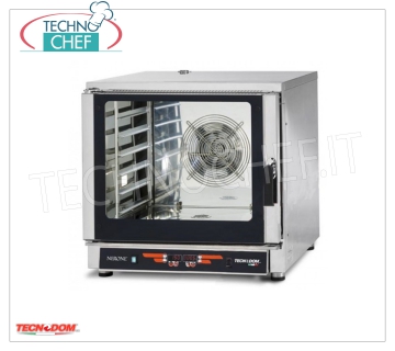 ELECTRIC STEAM CONVECTION OVEN for 6 GN 1/1 trays (mm325x530), mod. FEDL06NEMIDVH2O CONVENTION-STEAM ELECTRIC OVEN, Professional for GASTRONOMY, capacity 6 Gastro-Norm 1/1 TRAYS or mm.600x400 (excluded), DIGITAL CONTROLS, 9 cooking programs, V.400 / 3 + N, Kw.7,65, Weight 91 Kg, dim.mm.840x910x830h