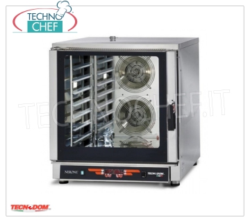 Digital Electric Steam Convection Oven 7 Trays GN 1/1, mod. FEDL07NEMIDVH2O CONVENTION-STEAM OVEN Electric Fan, Professional for GASTRONOMY and PASTRY, capacity 7 Gastro-Norm 1/1 TRAYS or mm.600x400 (excluded), DIGITAL CONTROLS, 9 cooking programs, V.400 / 3 + N, Kw.10, 7, Weight 106 Kg, dim.mm.840x910x930h