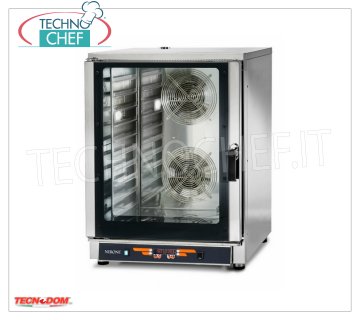 Digital Electric Convection Oven, 10 Trays GN 1/1 or mm 600x40, mod.FEDL10NEMIDV Electric CONVECTION OVEN for GASTRONOMY and PASTRY, capacity 10 Gastro-Norm 1/1 TRAYS or mm.600x400 (excluded), DIGITAL CONTROLS, 9 cooking programs, V.400 / 3 + N, Kw.12.7, Weight 127 Kg , dim.mm.840x910x1150h