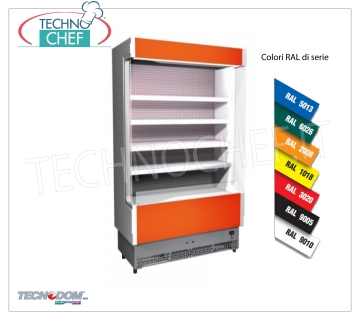 Frigor Murale Display rack, VULCANO Line Deep 60 cm, LONG 88 cm, with and without cooling unit EXHIBITOR WALL FRIGOR, Brand TECNODOM, Line VULCANO 60, with 4 adjustable shelves, LIGHTING higher than neon, temperature + 3 ° / + 5 ° C, prepared for REMOTE REFRIGERANT UNIT, V.230 / 1, Kw.0,055, Weight 120 Kg, dim.mm.880x602x1970h