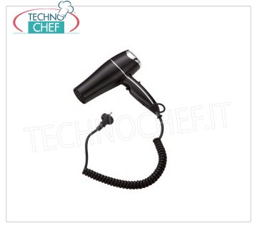 Technochef - DRAWER HAIR DRYER - 1800W Drawer hairdryer, black ABS body, 3 speed settings, low noise, V.230 / 1, Watt 1800, dimensions 205x80x250h mm