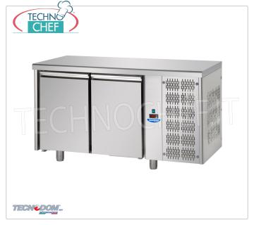 Tecnodom - Professional Fridge/Refrigerated Table 2 doors, Mod.TF02MIDGN REFRIGERATED TABLE 2 doors, TECNODOM brand, capacity lt.310, operating temperature 0°/+10°C, ventilated refrigeration, Gastro-Norm 1/1, V.230/1, Kw.0,495, Weight 86 Kg, dim .mm.1420x700x850h