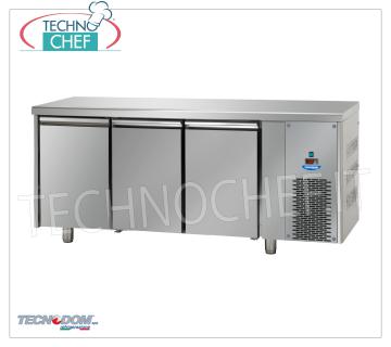 TECNODOM - TAVOLO CONGELANTE/FREEZER 3 sized, lt.460 FREEZER/FREEZER TABLE 3 DOORS, TECNODOM brand, capacity lt.460, operating temperature -18°/-22°C, ventilated refrigeration, Gastro-Norm 1/1, V.230/1, Kw.0,7, Weight 122 Kg, dim.mm.1870x715x850h