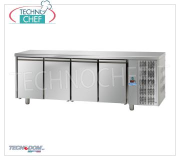 Tecnodom - Professional Fridge/Refrigerated Table 4 doors, Mod.TF04MIDGN REFRIGERATED TABLE 4 doors, TECNODOM brand, capacity lt.620, operating temperature 0°/+10°C, ventilated refrigeration, Gastro-Norm 1/1, V.230/1, Kw.0,495, Weight 118 Kg, dim .mm.2320x700x850h